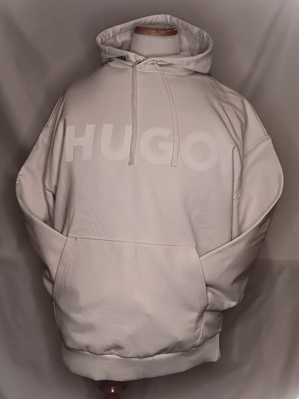 Hugo Boss White Raised Logo Hoodie Mens Small NWT